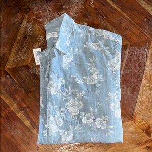 Old Navy Light Blue Chambry Floral Shirt